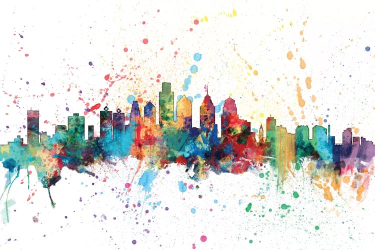 Rainbow Splash Skyline Of Philadelphia, Pennsylvania, USA