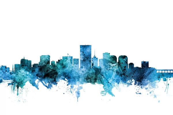 Richmond: Blue Richmond, Virginia Skyline by Michael Tompsett
