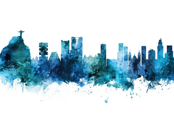 Blue Rio de Janeiro, Brazil Skyline