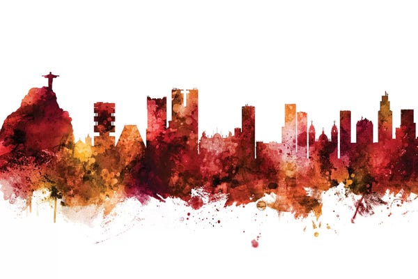 Rusted Rio de Janeiro, Brazil Skyline