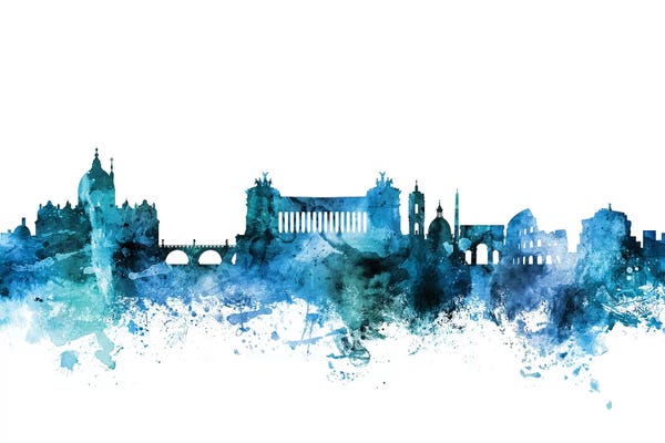 Lazio: Blue Rome, Italy Skyline by Michael Tompsett