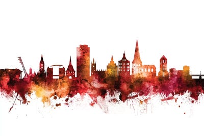 Rusted Rostock, Germany Skyline by Michael Tompsett canvas print