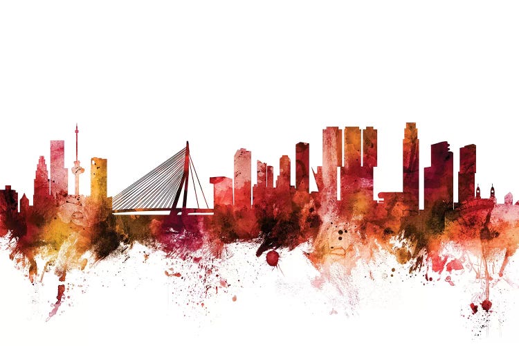 Rusted Rotterdam, The Netherlands Skyline by Michael Tompsett wall art