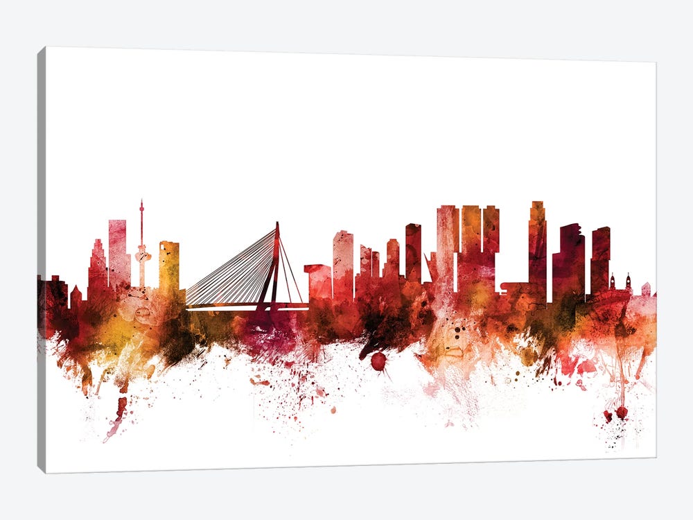 Rotterdam, The Netherlands Skyline 1-piece Canvas Art Print