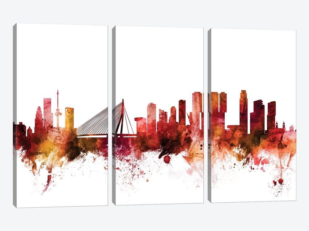 Rotterdam, The Netherlands Skyline by Michael Tompsett 3-piece Art Print