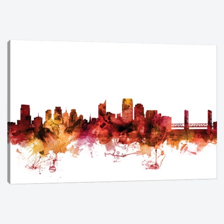 Sacramento, California Skyline Canvas Print #MTO1562} by Michael Tompsett Art Print