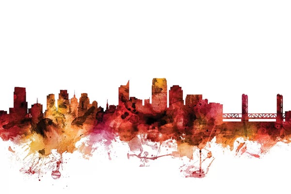 Sacramento: Rusted Sacramento, California Skyline by Michael Tompsett