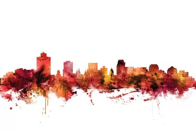 Rusted Salt Lake City, Utah Skyline by Michael Tompsett art print