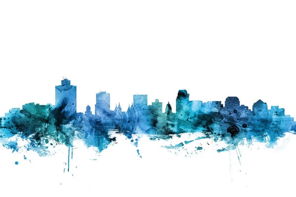 Salt Lake City: Blue Salt Lake City, Utah Skyline by Michael Tompsett