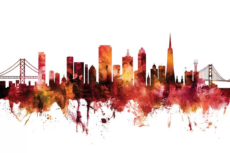 Rusted San Francisco, California Skyline