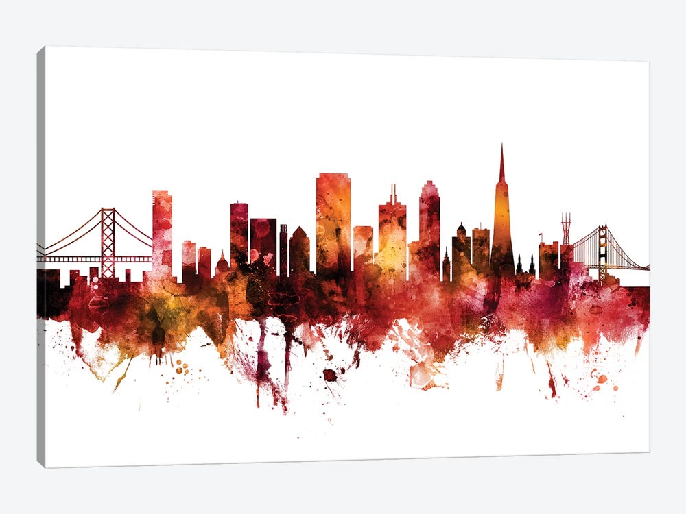 San Francisco, California Skyline by Michael Tompsett 1-piece Art Print