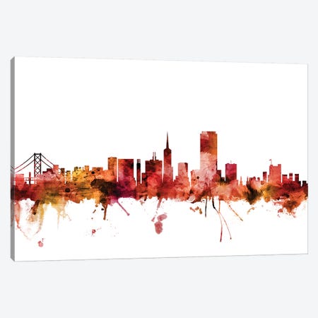 San Francisco, California Skyline Canvas Print #MTO1574} by Michael Tompsett Art Print