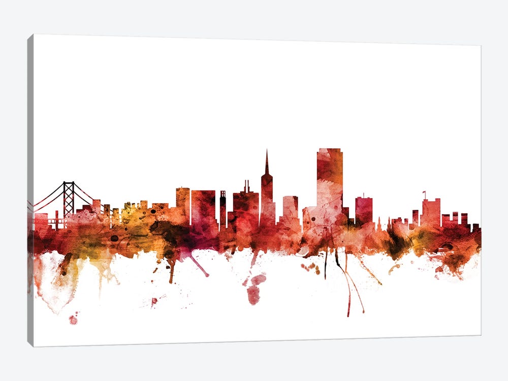 San Francisco, California Skyline by Michael Tompsett 1-piece Canvas Wall Art