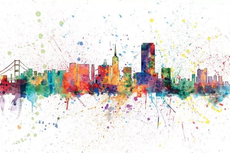 Rainbow Splash Skyline Of San Francisco, California, USA