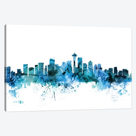 Seattle, Washington Skyline Canvas Print #MTO1580} by Michael Tompsett Canvas Print