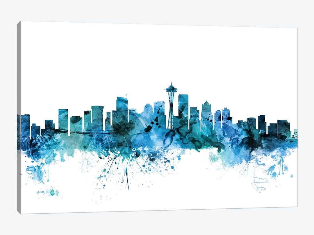 Seattle, Washington Skyline by Michael Tompsett 1-piece Canvas Print