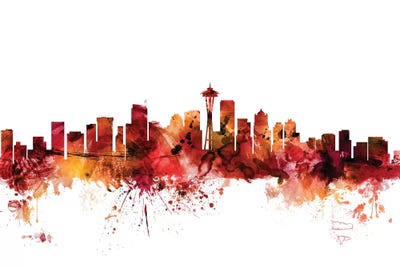 Rusted Seattle, Washington Skyline by Michael Tompsett art print