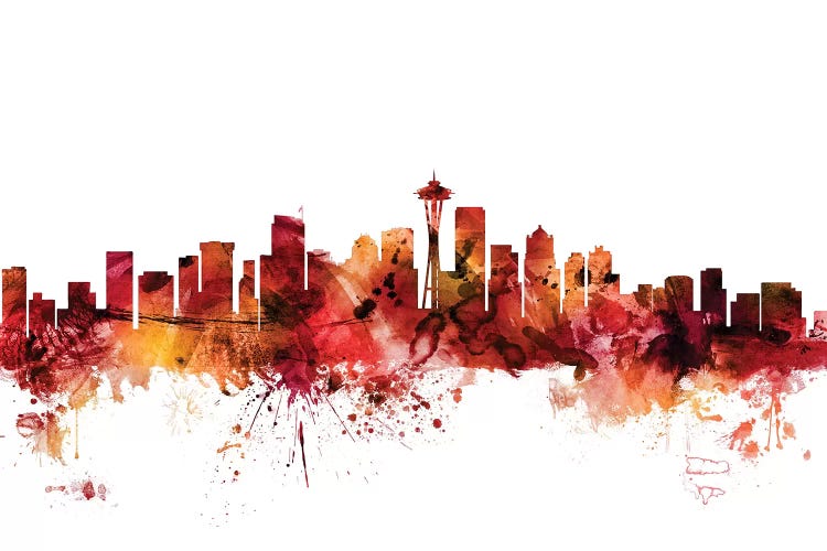 Rusted Seattle, Washington Skyline by Michael Tompsett wall art