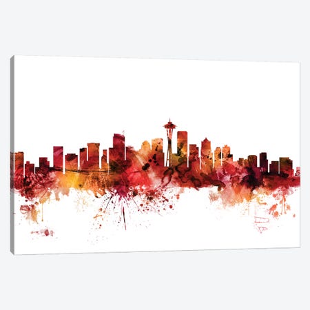 Seattle, Washington Skyline Canvas Print #MTO1581} by Michael Tompsett Canvas Art Print