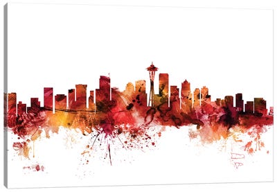 Seattle, Washington Skyline Canvas Art Print - Seattle Skylines