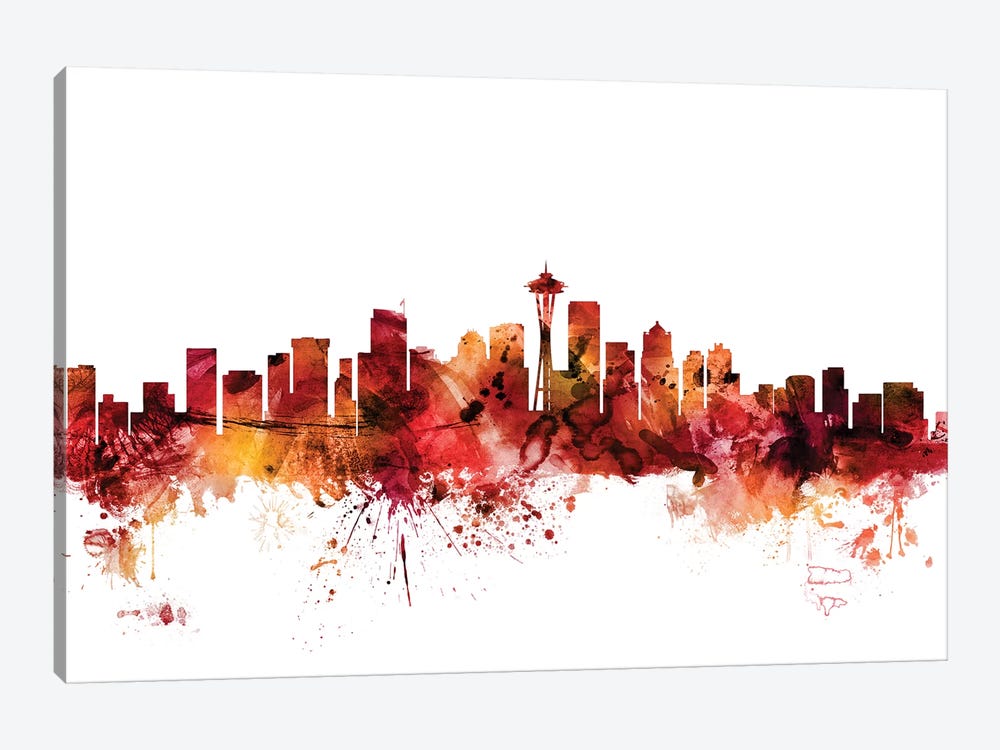 Seattle, Washington Skyline by Michael Tompsett 1-piece Canvas Wall Art