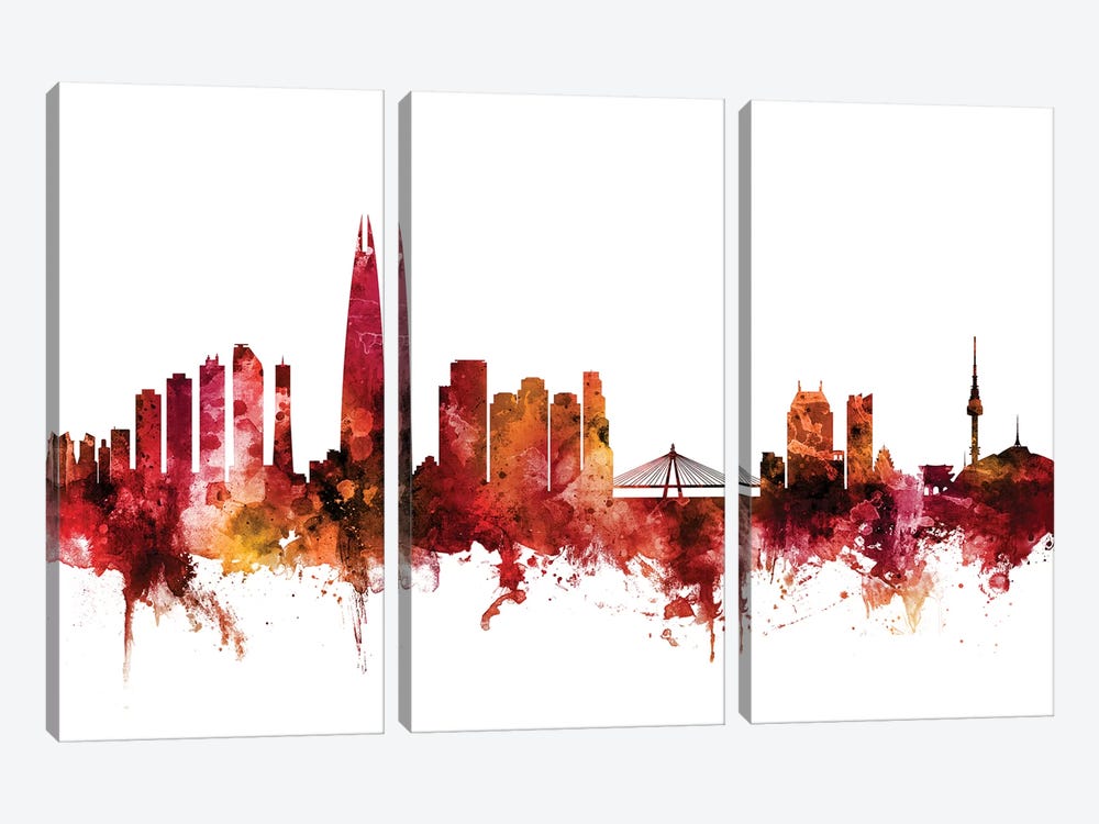 Seoul, South Korea Skyline by Michael Tompsett 3-piece Art Print
