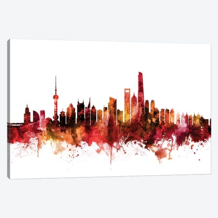 Shanghai, China Skyline Canvas Print #MTO1584} by Michael Tompsett Canvas Artwork