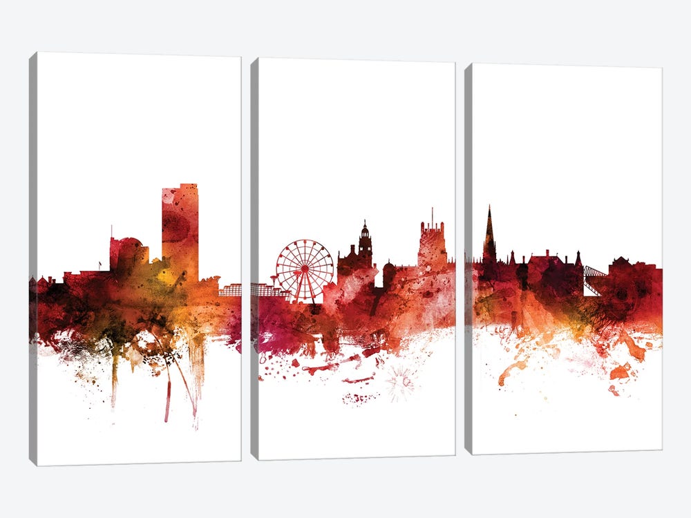 Sheffield, England Skyline by Michael Tompsett 3-piece Canvas Art Print