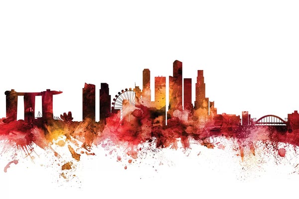 Singapore: Rusted Singapore Skyline by Michael Tompsett