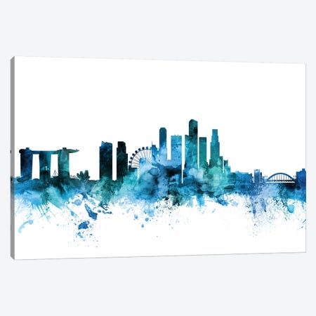 Singapore Skyline Canvas Print #MTO1591} by Michael Tompsett Canvas Artwork