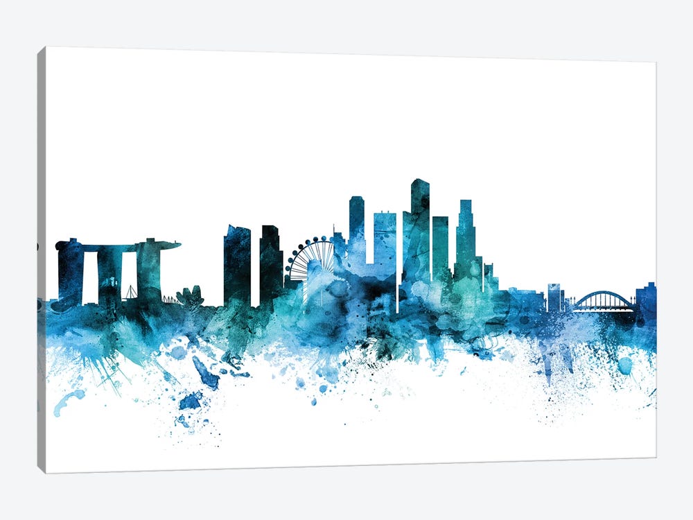 Singapore Skyline by Michael Tompsett 1-piece Canvas Art Print