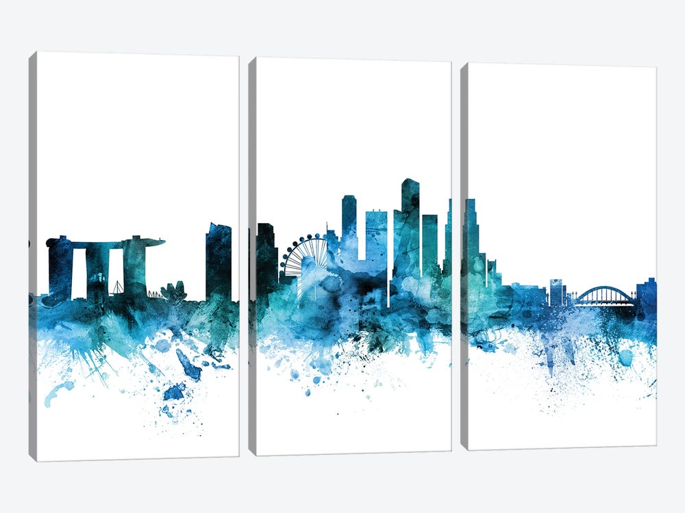 Singapore Skyline by Michael Tompsett 3-piece Art Print