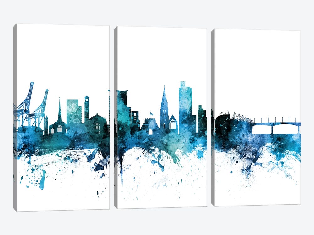 Southampton, England Skyline by Michael Tompsett 3-piece Canvas Art Print