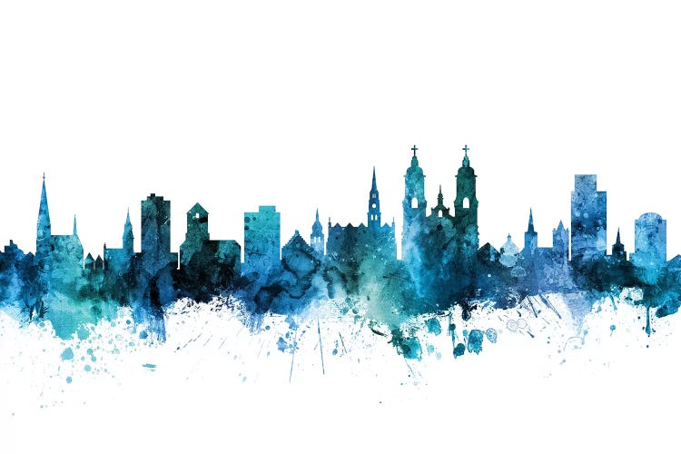 Blue St. Gallen, Switzerland Skyline by Michael Tompsett wall art