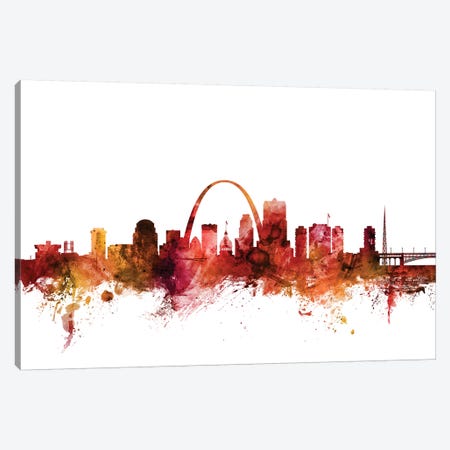 St. Louis, Missouri Skyline Canvas Print #MTO1600} by Michael Tompsett Canvas Wall Art