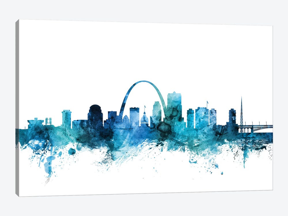 St. Louis, Missouri Skyline by Michael Tompsett 1-piece Canvas Wall Art