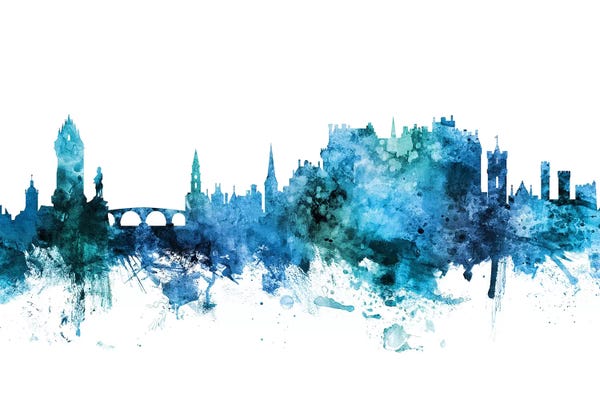 Scotland: Blue Stirling, Scotland Skyline by Michael Tompsett