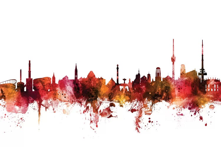Rusted Stuttgart, Germany Skyline by Michael Tompsett wall art