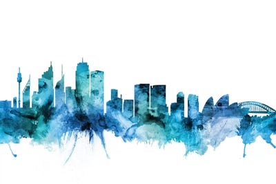 Blue Sydney, Australia Skyline by Michael Tompsett canvas print