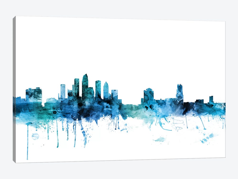Tampa, Florida Skyline by Michael Tompsett 1-piece Canvas Print