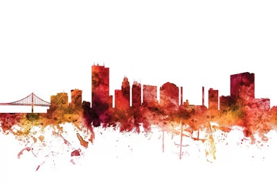 Rusted Toledo, Ohio Skyline by Michael Tompsett framed canvas print