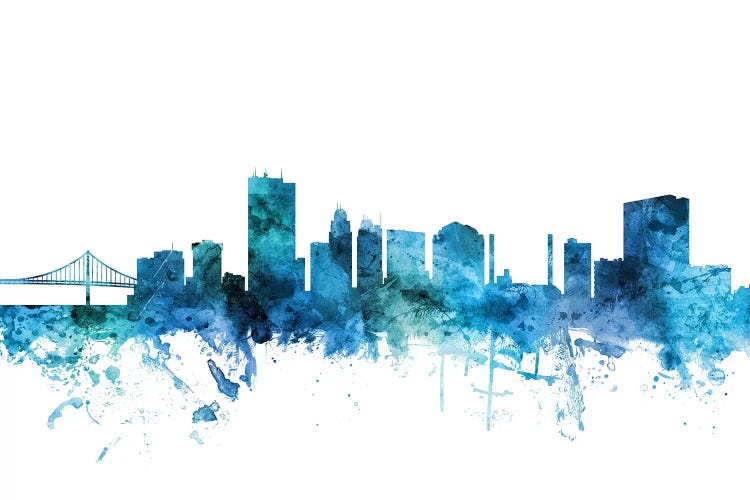 Blue Toledo, Ohio Skyline