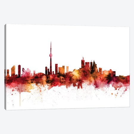 Toronto, Canada Skyline Canvas Print #MTO1628} by Michael Tompsett Canvas Wall Art