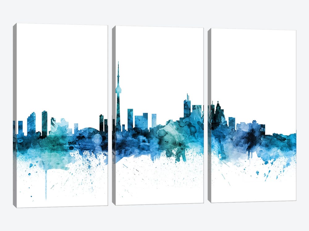 Toronto, Canada Skyline by Michael Tompsett 3-piece Canvas Artwork