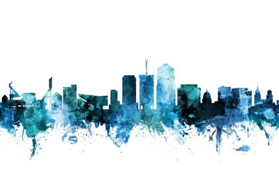 Blue Tucson, Arizona Skyline by Michael Tompsett art print