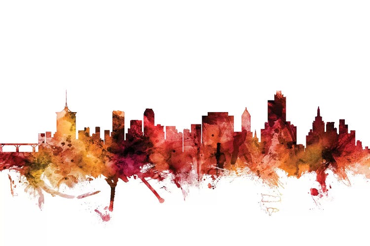 Rusted Tulsa, Oklahoma Skyline by Michael Tompsett wall art