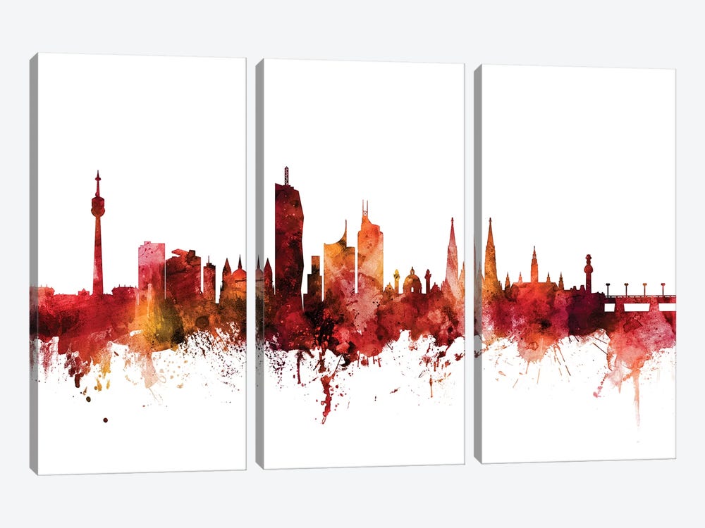 Vienna, Austria Skyline by Michael Tompsett 3-piece Canvas Artwork