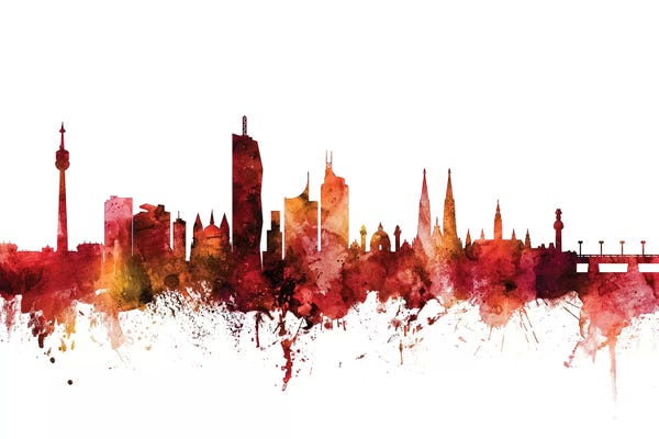 Vienna: Rusted Vienna, Austria Skyline by Michael Tompsett