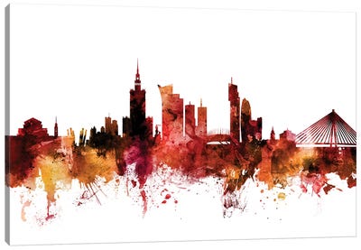 Warsaw, Poland Skyline Canvas Art Print