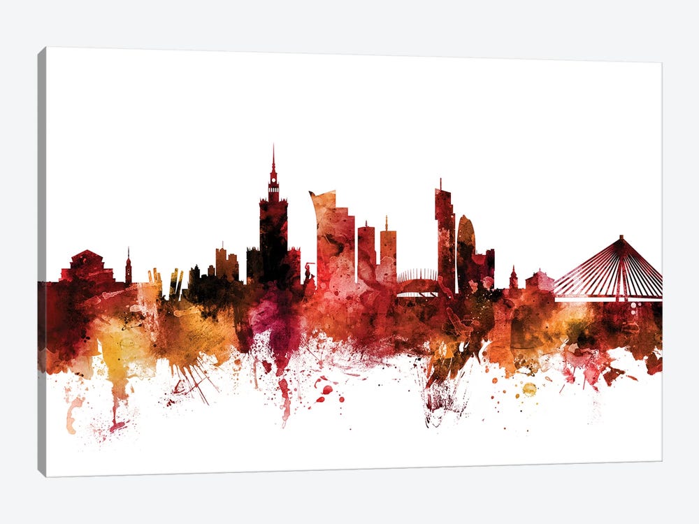 Warsaw, Poland Skyline by Michael Tompsett 1-piece Canvas Art Print